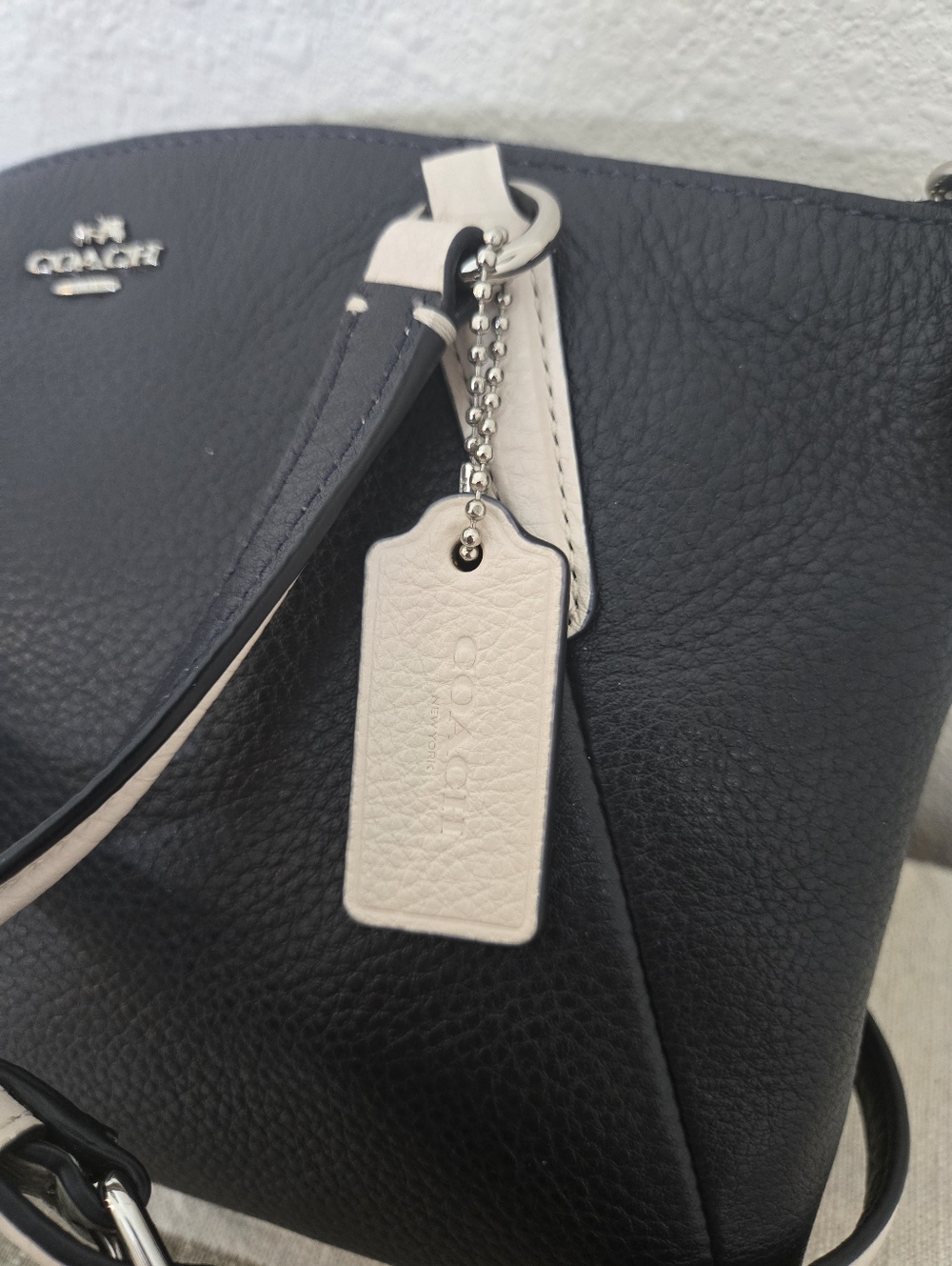 Coach Mini Kelsey Satchel in Navy Pebbled Leather F59853 - Picture 5 of 16